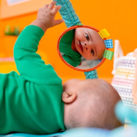 Bright Starts Wild Wiggles Baby Activity Gym & Play Mat, FoldAway Toy Bar, Newborn, Unisex (Green)