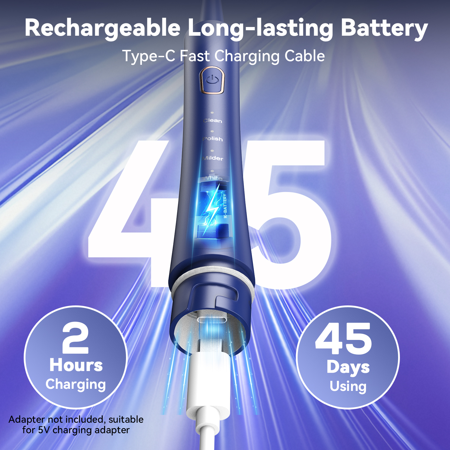 JTF Orthodontic Electric Toothbrush for Braces with 6 Heads photo 2