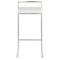 thumbnail image 6 of Fuji Contemporary Stackable Barstool in Stainless Steel with White Velvet Cushion by LumiSource - Set of 2, 6 of 7