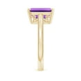 thumbnail image 3 of ANGARA Natural Emerald Cut 2.9 ct Amethyst Solitaire Ring with Milgrain in 14K Yellow Gold for Women (Size-10x8mm) | February Birthstone, Anniversary, Jewelry Gift for Women | Natural Amethyst Ring, 3 of 9