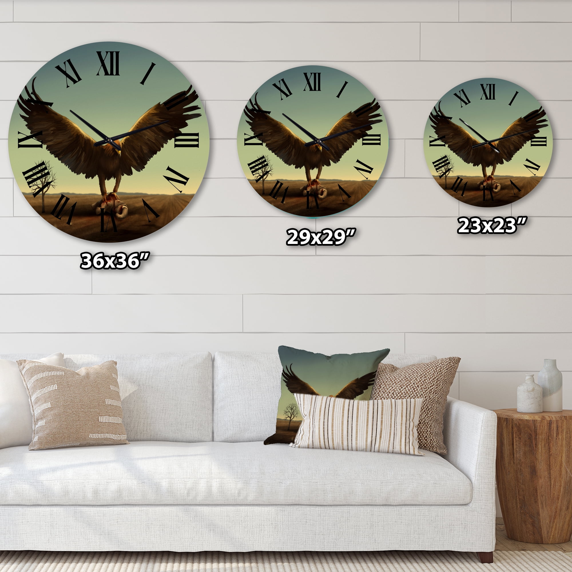 Designart 1 in Quartz Farmhouse Wall Clock