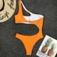 thumbnail image 5 of Jumpingount Bikinis de poliéster para mujer, repuesto elástico sin cables, traje de baño Sexy para mujer de Color sólido para fiesta en la conjuntos de ropa Naranja amarillo S, 5 of 6