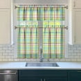 thumbnail image 3 of Kitchen Curtains 36 Inch Short - 3 Panel Set, Rod Pocket Window Curtain, 100% Polyester for Farmhouse, Cafe, Kitchen, Living Room, Bedroom, Rustic Buffalo Plaid & Geometric Design, Easy Wash, 3 of 6