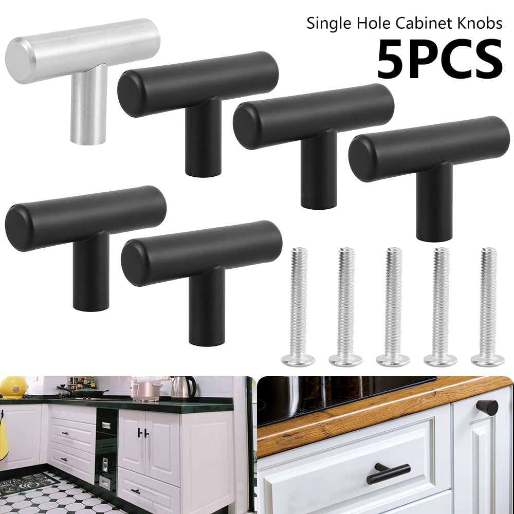 5PCs Modern Kitchen Cabinet Cupboard door Drawer Handles Pulls Knobs CHROME 
