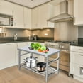 thumbnail image 2 of 48x30 Inch NSF Stainless Steel Prep Table, Commercial Folding Work Table with Undershelf, 500+420 Lbs Capacity, No Assembly, Portable for Restaurant Kitchen, Food Truck, Camping & Home Use, 2 of 7