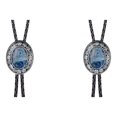 thumbnail image 3 of Bolo Tie Jumpingount Oval ondulado estilo occidental accesorio de ropa ajustable diseño único Vintage, 3 of 6