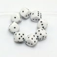 thumbnail image 2 of U8MO 100 White Colour with Black Acrylic Cube Dice Beads 8X8mm Diagonal Hole Funny, 2 of 8