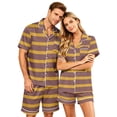 thumbnail image 2 of Dwelliawo Couple Pajamas Matching Sets Mens Pajama Sets With Pockets Button Down Loungewear for Men Orange 4xL, 2 of 5