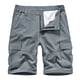 thumbnail image 2 of pstuiky Pantalones cortos de gimnasio para hombre, Pantalones cortos cargo casuales para hombre, con bolsillos con botones y cremallera, cintura elástica Pantalones cortos cargo, 2 of 5