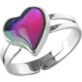 thumbnail image 4 of Anillo de humor Amor Corazón Cambio de color Sensación emocional Tamaño ajustable Anillos de humor 2 piezas (Corazón de amor) TUNC Sencillez, 4 of 5