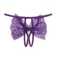 thumbnail image 3 of Gibobby Calzoncillos Talle Bajo Dama Lencería Sexy para mujer, Tanga, bragas con abierta, borla encaje, colgante perlas, ropa interior, calzoncillos con espalda en T （Morado，Talla única), 3 of 5