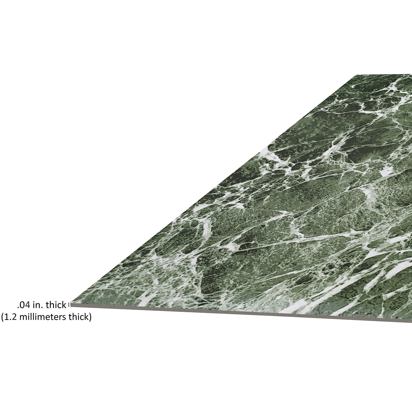 PowerSellerUSA Green Marble Green Vinyl Floor Tiles Self Stick Peel Flooring 12" x 12", 1-Pack (20 Pieces)