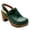 Green, variant on Women Slingback Clogs Wooden Block Heel Closed Round Toe Platform Studded Mules Buckle Strap Vintage Dress Slide Sandals Size 7.5 Black