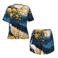 thumbnail image 4 of Xecao Moonlit Golden Tree Peacock print Swimsuit for women, Summer-ready, sporty style.Quick-dry fabric. Many sizes & colors., 4 of 9
