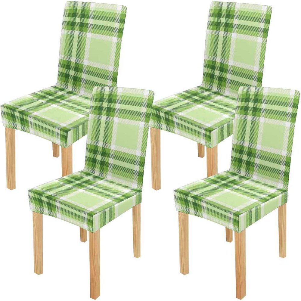 KXMDXA Soothing Shades of Dark Light Tartan Plaid Stretch Chair Cover Protector Seat Slipcover