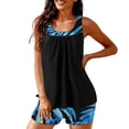 thumbnail image 4 of Qingpeng Womens Tankini Swimsuit Printed Cute Tummy Control 2PCS Full Coverage Bikini Sets Chic Beach Vacation Summer Swimwear, 4 of 6