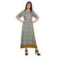 thumbnail image 1 of Moomaya Robe Plissée Imprimée Tunique à Manches au Coude Tenue d'Été Kurti pour Femmes, 1 of 5