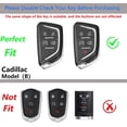 thumbnail image 2 of Zinc Alloy Key Fob Cover,Keychain,Full Protection Car Key Case for Cadillac Escalade ESV CT4 CT6 CT5 XTS XT4 XT5 Corvette C8 Smart Remote Keyless Keyshell Accessories,Silver Color,For Cadillac B, 2 of 7