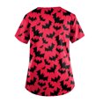 thumbnail image 3 of LINMOUA Plus Size Halloween Printed Working Uniform Tops For Women V-Neck Short Sleeve T-Shirts Workwear Tee With Pockets, 3 of 4