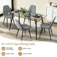 thumbnail image 6 of Gymax Modern Glass Dining Table Rectangular Dining Room Table W/Metal Legs For Kitchen Black, 6 of 10
