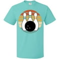 thumbnail image 3 of Inktastic Bowling Pins Ball Bowler Retro Sunset T-Shirt, 3 of 5