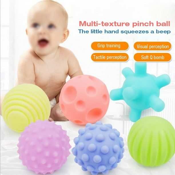 Pelota de mano para niños, juguete infantil con textura multitáctil de 6 piezas construido para el futuro