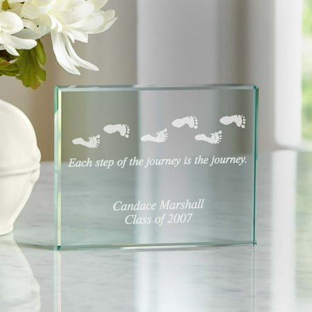Personalized Each Step of the Journey Glass Paperweight