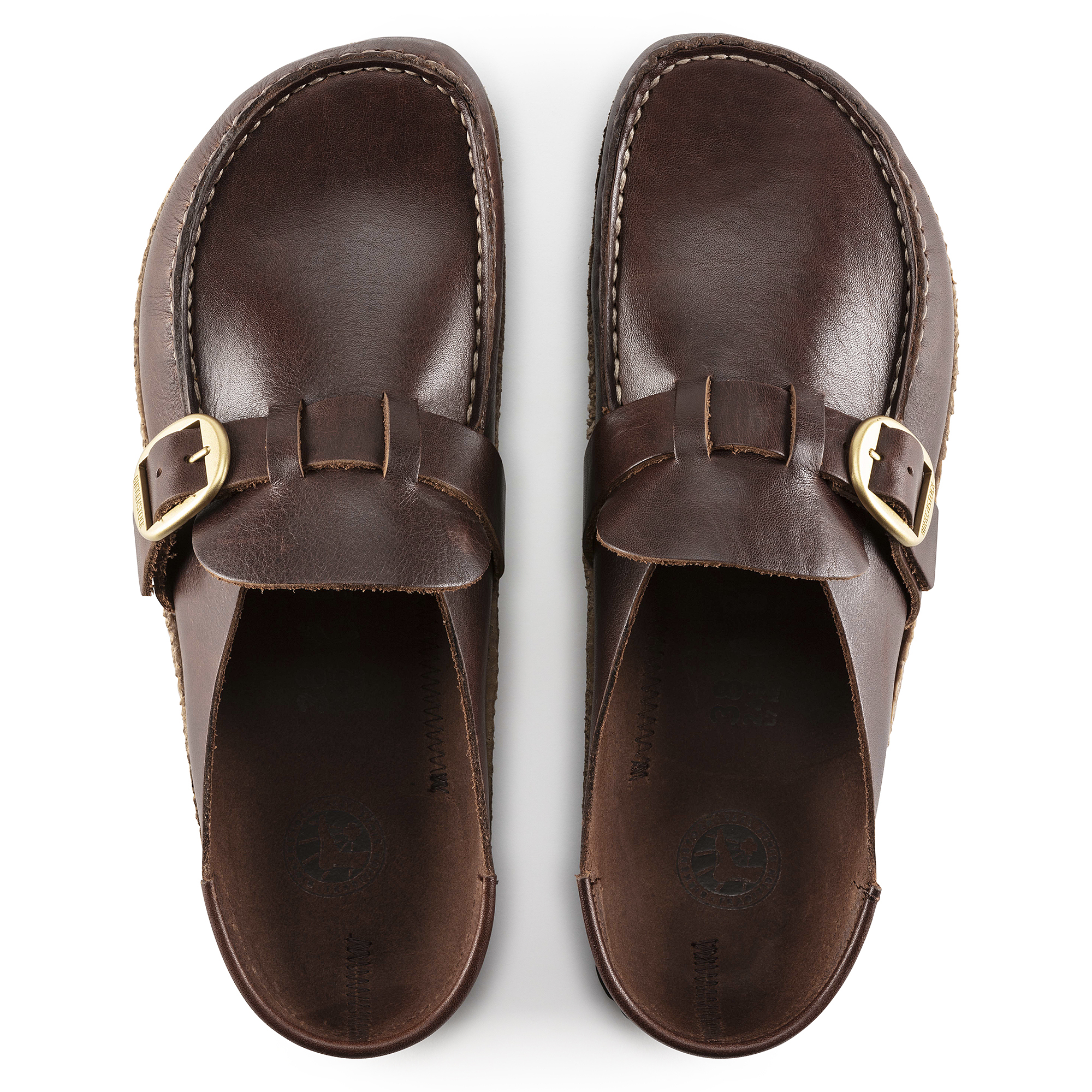 BIRKENSTOCK BUCKLEY NATURAL LEATHER Clogs Vintage Wood Roast - Walmart.com