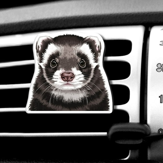 WIRESTER Car Air Freshener Fragrance Vent Clip Interior Decoration for Cars with Lemon Scented Pad - Ferret Pet