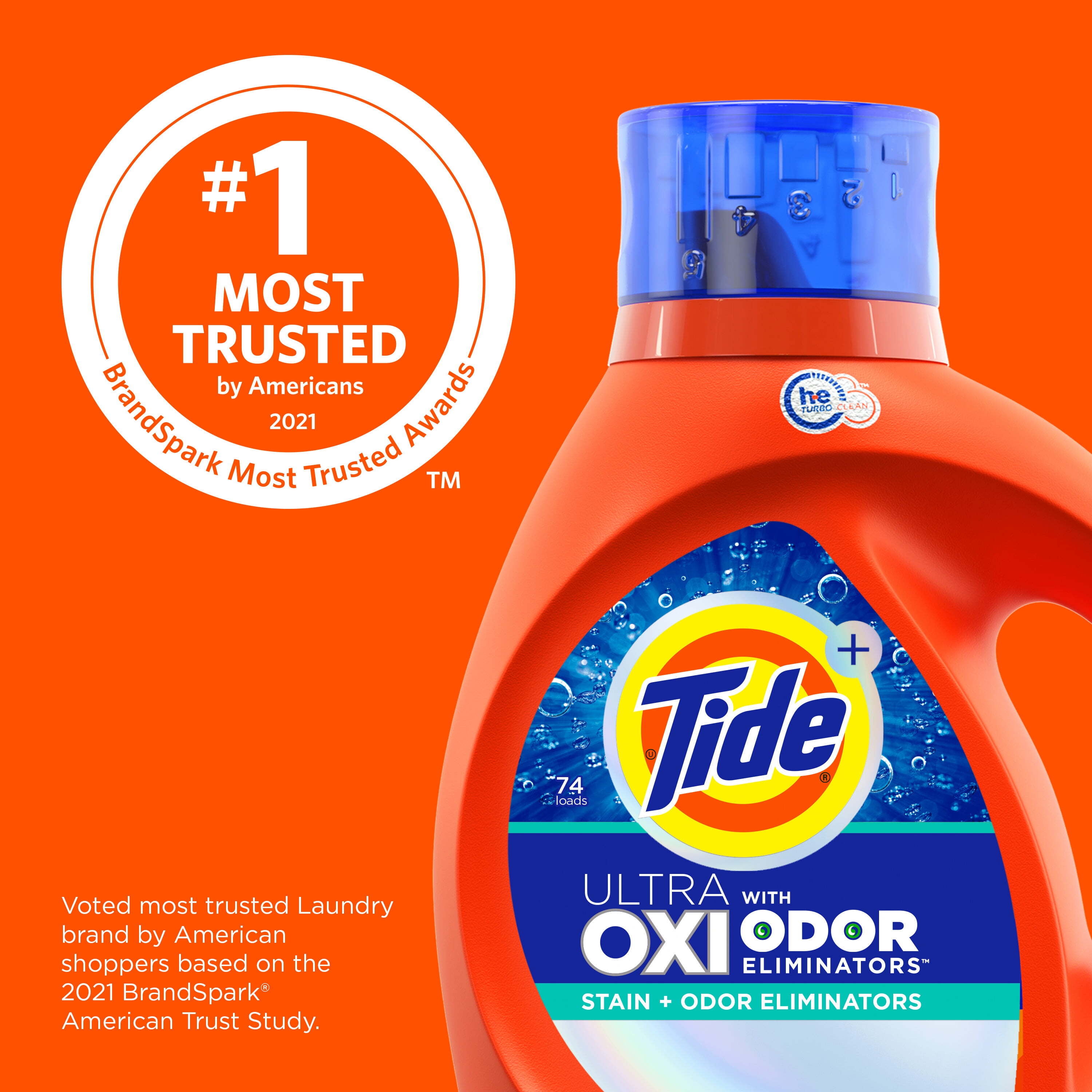 Tide Ultra OXI with Odor Eliminators Liquid Laundry Detergent, 94 Loads, 132 fl oz