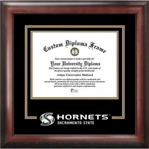 Campus Images CA925SD-1185 11 x 8.5 in. California State Sacramento University Spirit Diploma Frame - Satin Mahogany