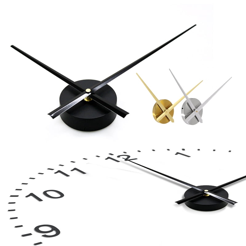 Quartz Battery Operated Big Needles Hands Analogue Clock Wall Clock Silver 