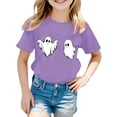 thumbnail image 2 of Huowey Unisex Girls Boys Shirt Halloween Cute Ghost Graphic Themed Party Printed Tee Top Short Sleeve O-Neck Casual Summer T Shirt Outwear,8-9Y, 2 of 3