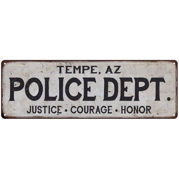 TEMPE, AZ POLICE DEPT. Home Decor Metal Sign Gift 6x18 106180012128