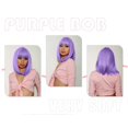 thumbnail image 6 of YSGFHGJW Headband Wig Human Hair,Cut Bob Wigs With Bangs 14 Inch Shoulder Length Straight Synthetic Hair Wigs Daily Costume Wig For Black Women Hair Replacement Wigs,Purple, 6 of 6