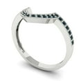 thumbnail image 2 of 0.25 ct Brilliant Round Cut Natural London Blue Topaz 14k White Gold Stackable Band SZ 10.5, 2 of 6