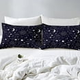 thumbnail image 3 of Erosebridal Sun And Moon Bed Sheet Set Twin Size,Black And White Starry Galaxy Boho Hippie Constellation,Bedding Decor Set With 1 Flat Sheet & 1 Fitted Sheet With 1 Pillow Case, 3 of 4