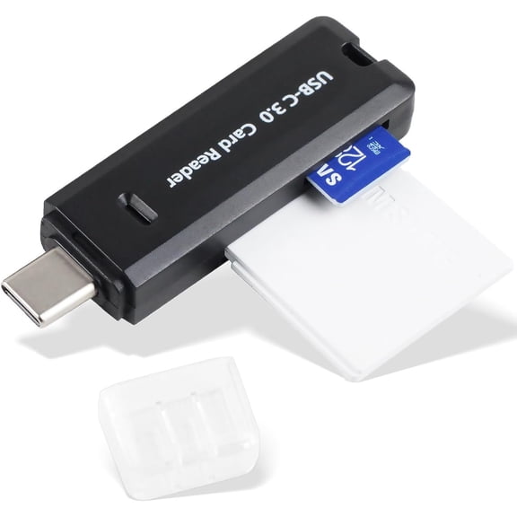 SD Card Reader, 5Gbps 2-in-1 USB C Memory Card Reader for Digital Camera, SD Card Viewer with Slot for SD, SDHC, SDXC, SD, MicroSDHC, SDXC, MMC, RS-MMC, TF Card (Black)