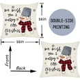 thumbnail image 5 of Christmas Pillow Covers 16x16 Set of 4 Snowman Merry Christmas Pillow Cases Santa Holiday Decorations Xmas Trees Throw Pillows Farmhouse Christmas Decor for Couch, 5 of 5