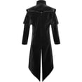thumbnail image 4 of TFEOQRY Men's Long Trench Coat Jacket Medieval Vintage Gothic Renaissance Frock Coat Black, 4 of 8