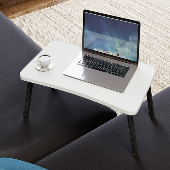 Foldable Table, Portable Laptop Desk, Bed Table Tray Breakfast and Computer Stand (White)