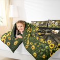 thumbnail image 4 of Homewish Funny Highland Cattle Queen Comforter Set,Yellow Sunflower Floral Bedding Sets,Western Farm Animal Bedding Comforter Set For Children,Super Cozy Room Decor Reversible,3 Pieces, 4 of 8