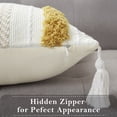 thumbnail image 4 of Haperlare 18"x18" Boho Throw Pillow Cover for Sofa Cotton Woven Tufted Decorative Farmhouse Pillow Case with Tassels, Yellow, 4 of 5