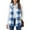 Blue, variant on QUNYINEY Womens Vest Checkered Lightweight Full Zip Fleece Waistcoat Warm Loose Fit Winter Sleeveless Stand Collar Womens Jackets Casual