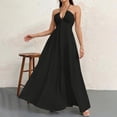 thumbnail image 6 of QUNYINEY Cotton And Linen Womens Dresses Sleeveless Black Maxi A Line Slip Dress V Neck Flowy Summer Loose Fit Black Dresses, 6 of 6