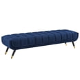 thumbnail image 2 of Modway Adept Performance Velvet Bench in Midnight Blue, 2 of 6