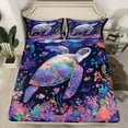 thumbnail image 2 of Sea Turtle Twin Bed&nbsp;Sheets Set,Colorful Coral Fish Turtle Bedding Set,Watercolor Ocean Sea Animal Sheets Coastal Nautical Theme Fitted Sheet Set 3Pcs, 2 of 6