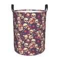 thumbnail image 1 of Fotbe Skull rock music record Cesto de Ropa con Asas, Cesto Impermeable de Gran Capacidad, Bolsa de Lavado para Dormitorio, Cesto de Ropa con Ruedas y Asas-Medium, 1 of 6
