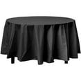 thumbnail image 4 of Exquisite Premium 84" x 84" Contemporary Waterproof Black Solid Print Plastic Tablecloth, 4 of 9