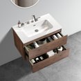 thumbnail image 4 of Modern Bathroom Sink Vanity 30" Walnut - Large Storage, Silent Drawers, Stylish Design With Ceramic Basin Contemporary Style, Abundant Inner Storage Area, Drawers, 4 of 6